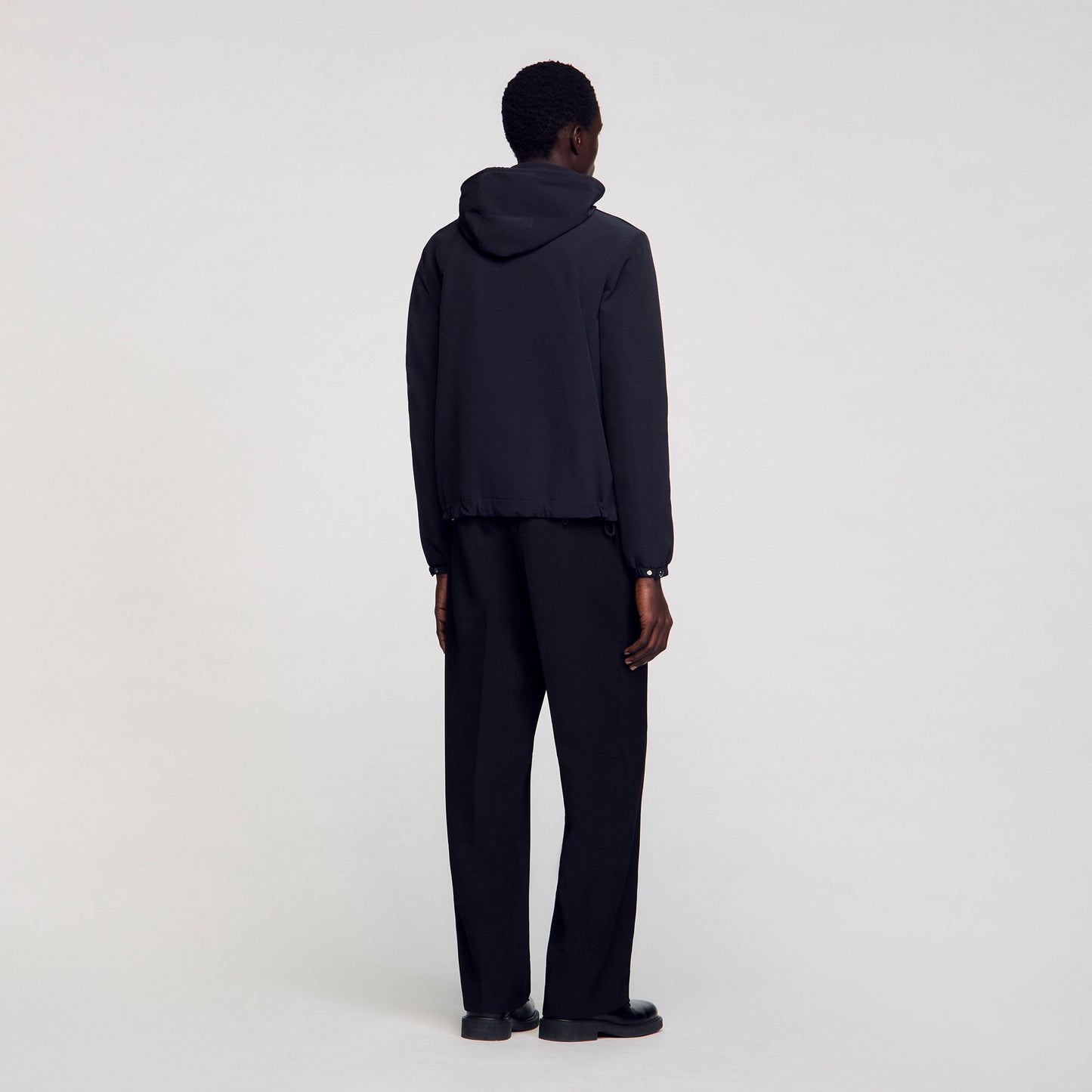 Sandro Zip-up hooded jacket Navy Blue
