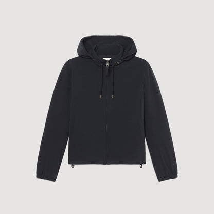 Sandro Zip-up hooded jacket Navy Blue