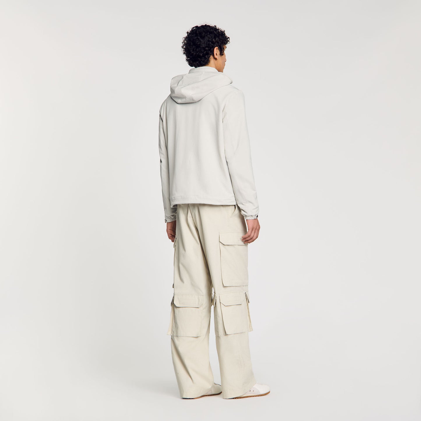 Sandro Zip-up hooded jacket Aluminum