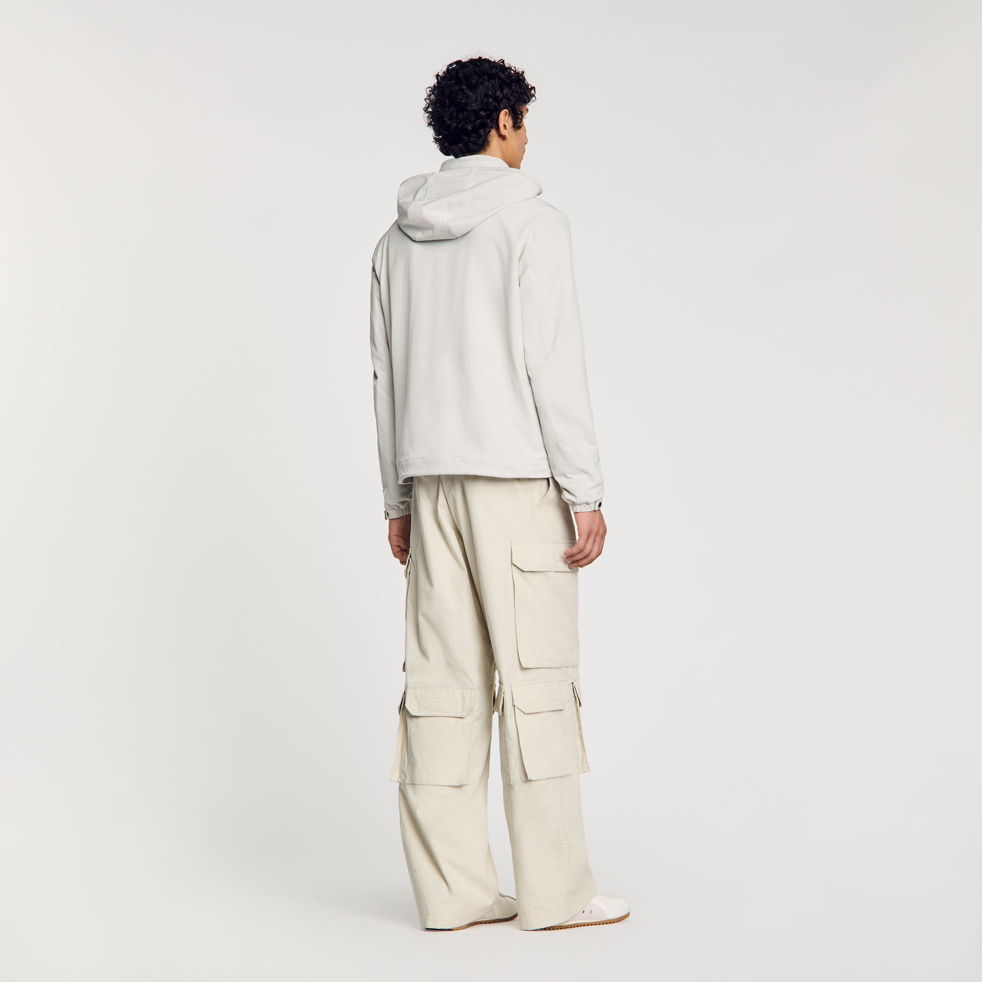 Sandro Zip-up hooded jacket Aluminum
