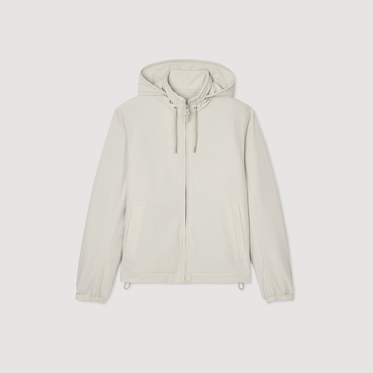 Sandro Zip-up hooded jacket Aluminum
