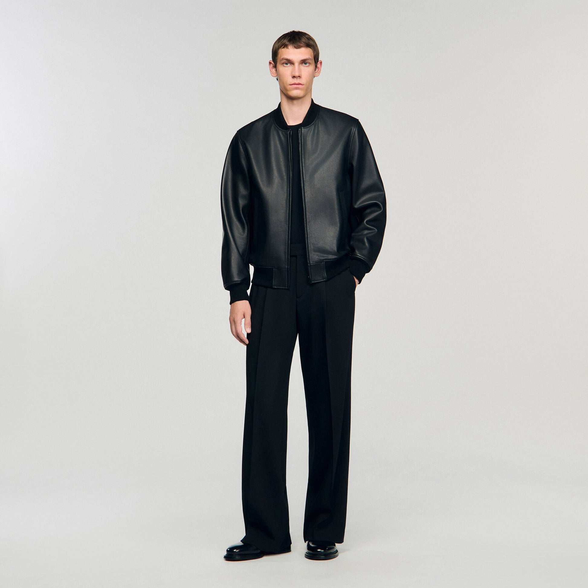 Sandro Leather jacket Black