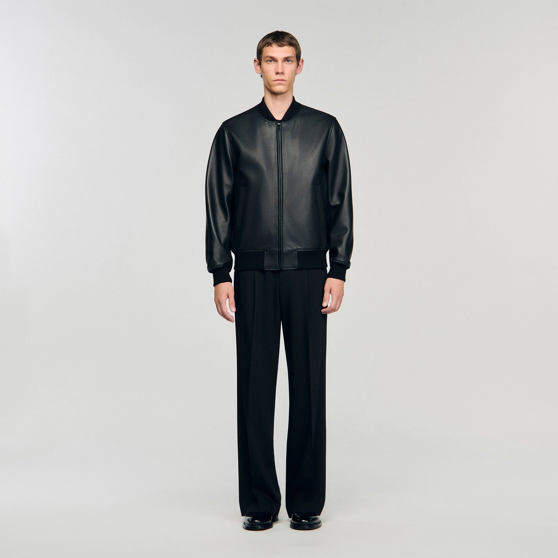 Sandro Leather jacket Black