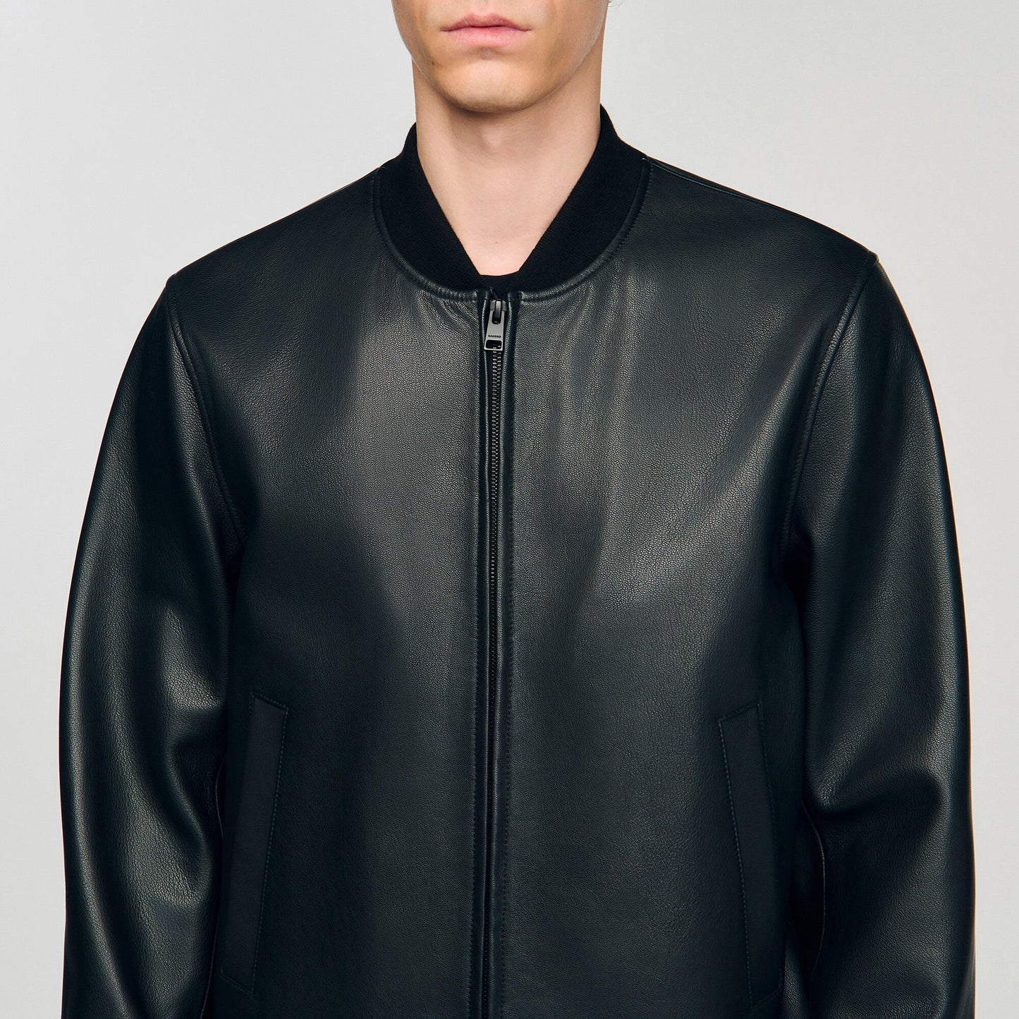 Sandro Leather jacket Black