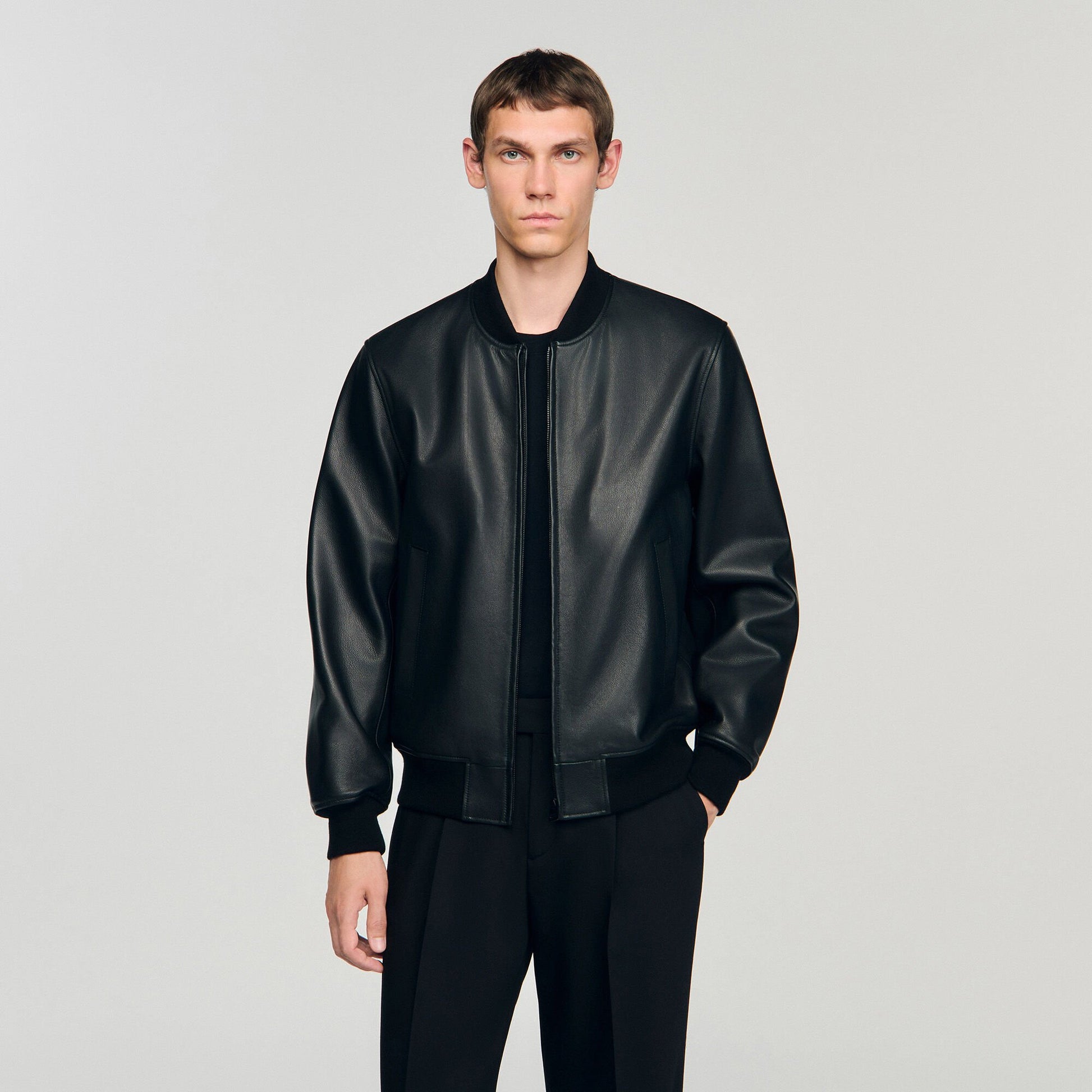 Sandro Leather jacket Black