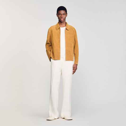 Sandro Split leather jacket Camel