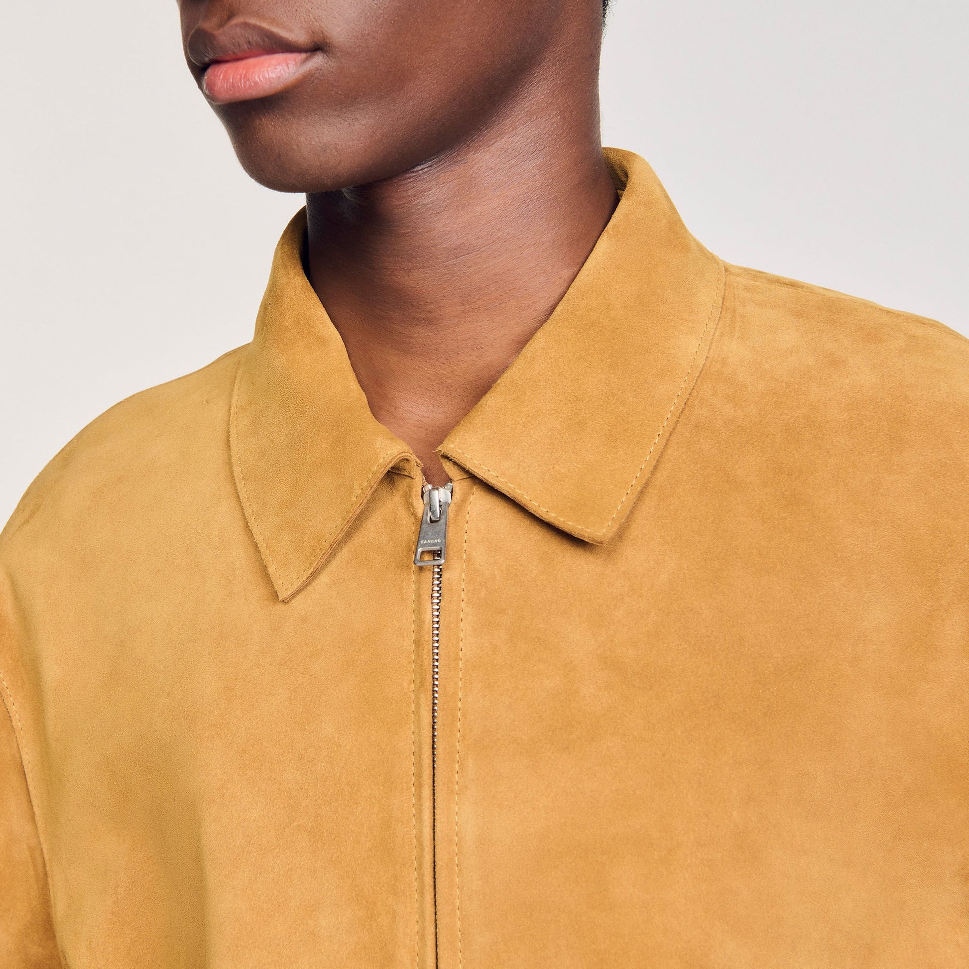 Sandro Split leather jacket Camel