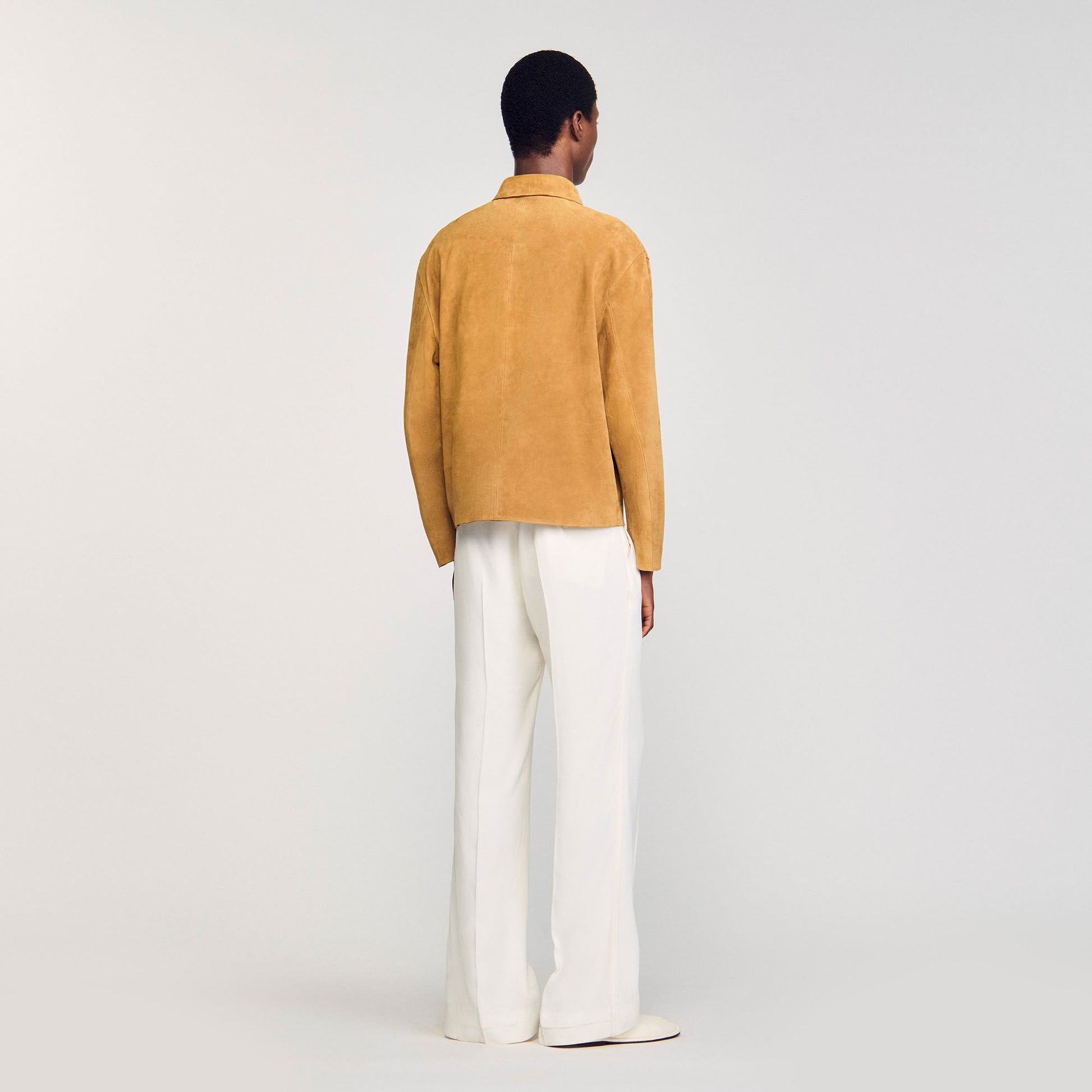 Sandro Split leather jacket Camel