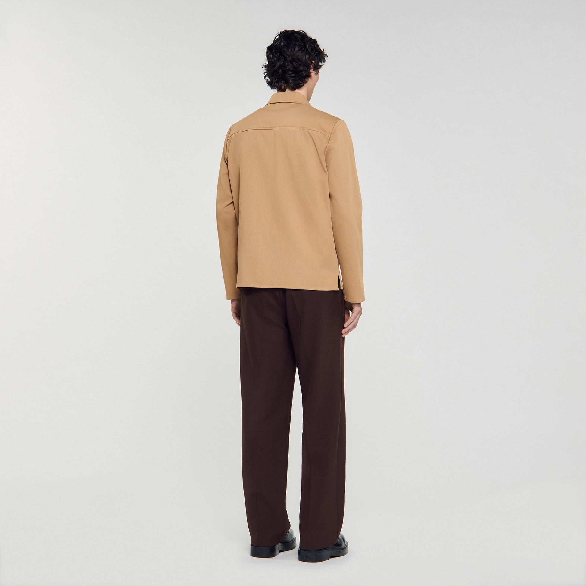 Sandro Zip-up pocket jacket Camel