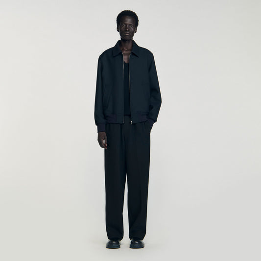 Sandro Casual zip-up jacket Navy Blue