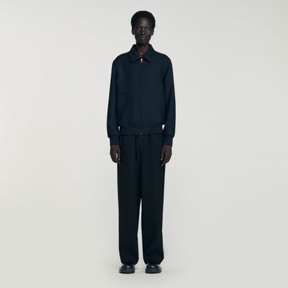Sandro Casual zip-up jacket Navy Blue