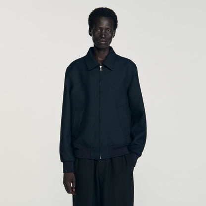 Sandro Casual zip-up jacket Navy Blue