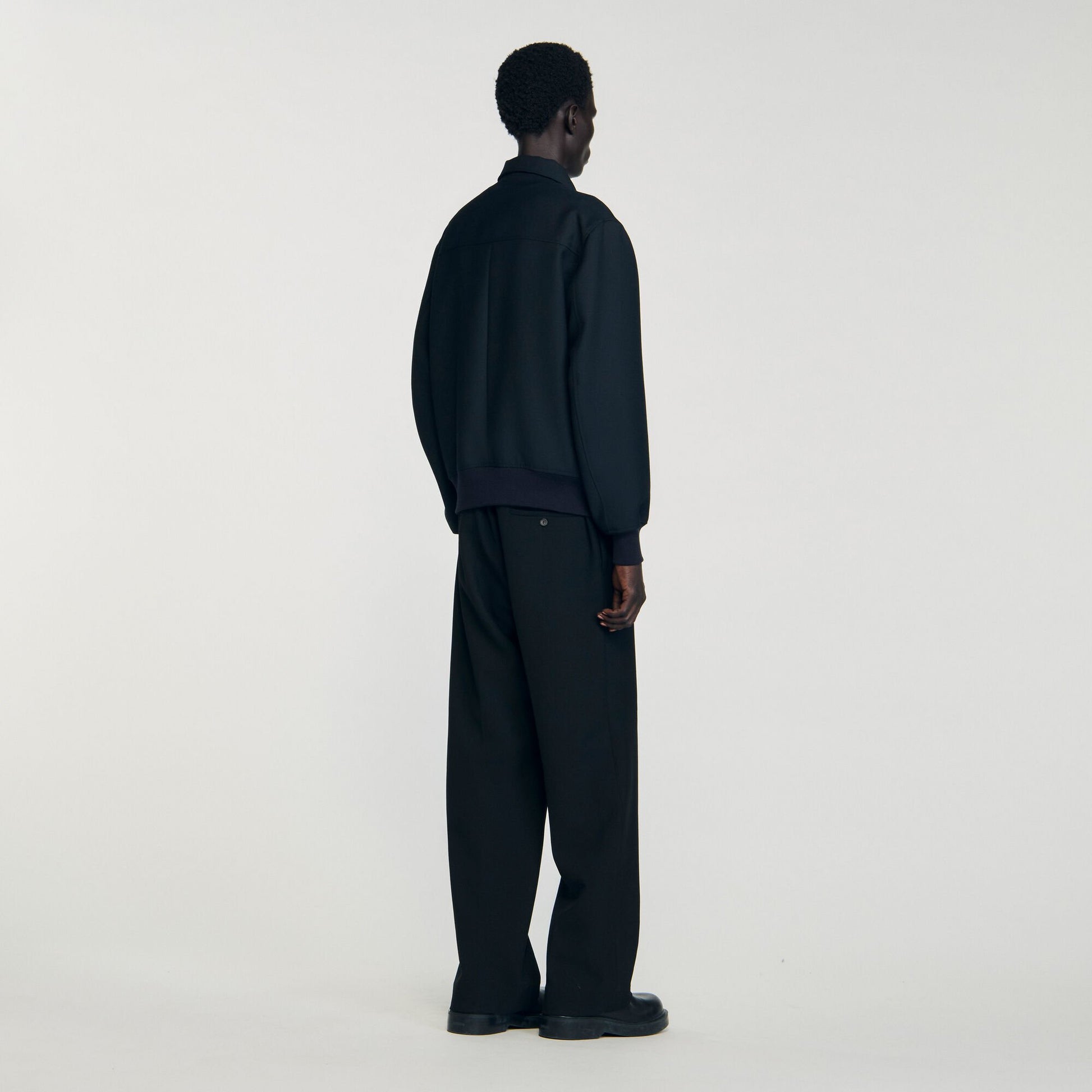 Sandro Casual zip-up jacket Navy Blue