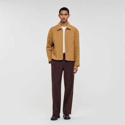Sandro Woven raffia jacket Camel