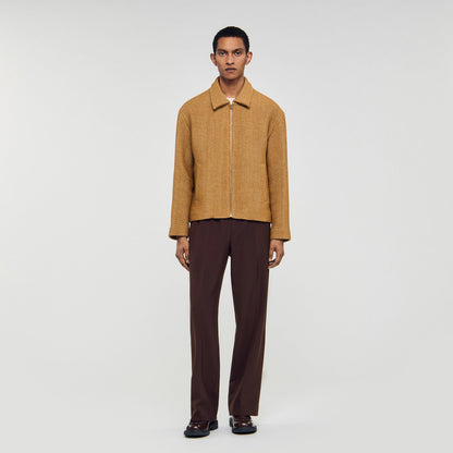 Sandro Woven raffia jacket Camel