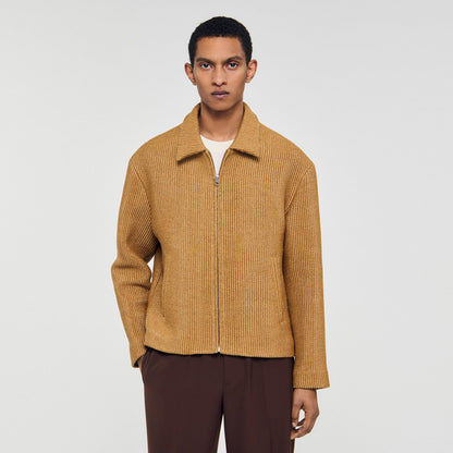 Sandro Woven raffia jacket Camel