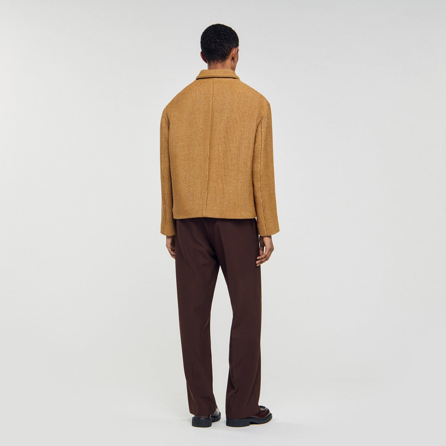 Sandro Woven raffia jacket Camel