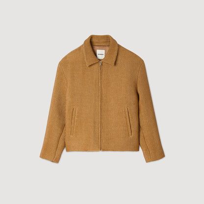 Sandro Woven raffia jacket Camel