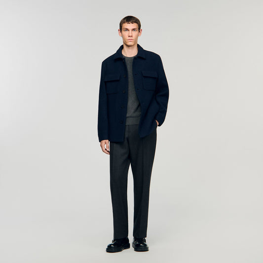 Sandro Wool overshirt Midnight Blue