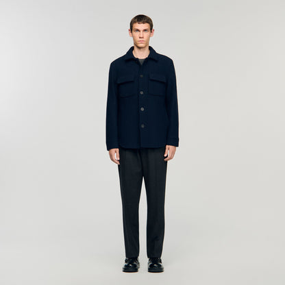 Sandro Wool overshirt Midnight Blue