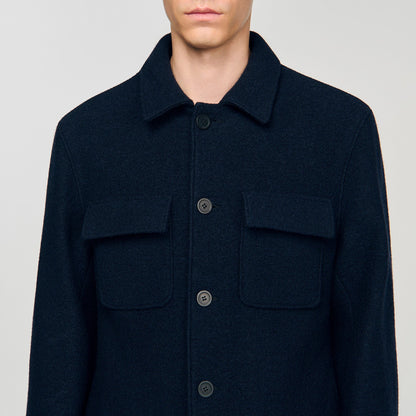 Sandro Wool overshirt Midnight Blue