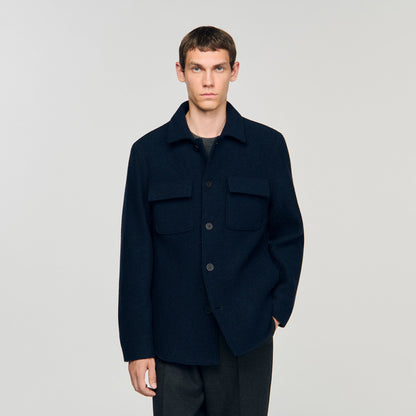 Sandro Wool overshirt Midnight Blue
