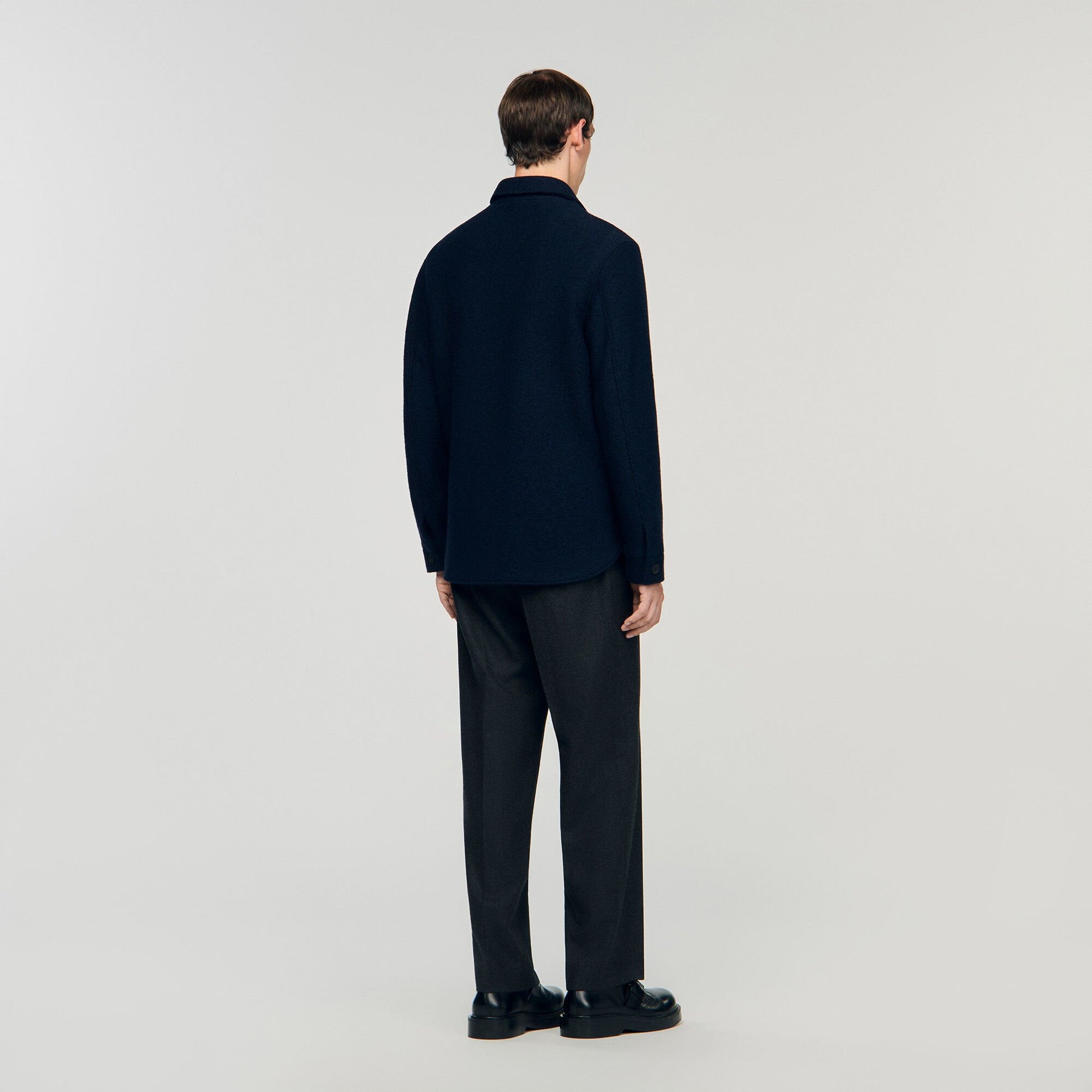 Sandro Wool overshirt Midnight Blue