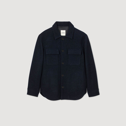 Sandro Wool overshirt Midnight Blue