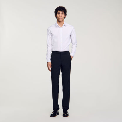 Sandro Fitted stretch cotton shirt White