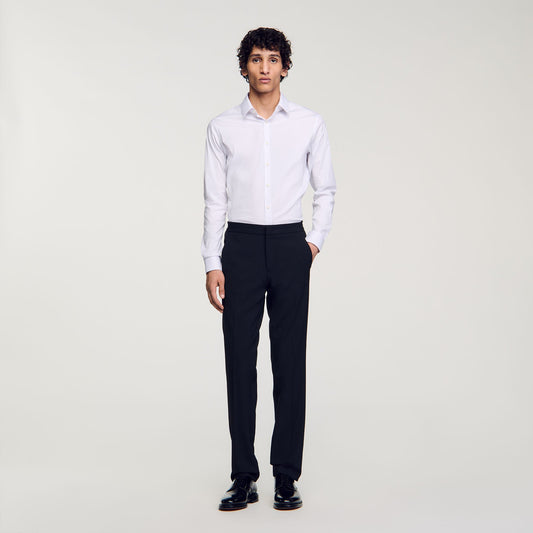 Sandro Fitted stretch cotton shirt White