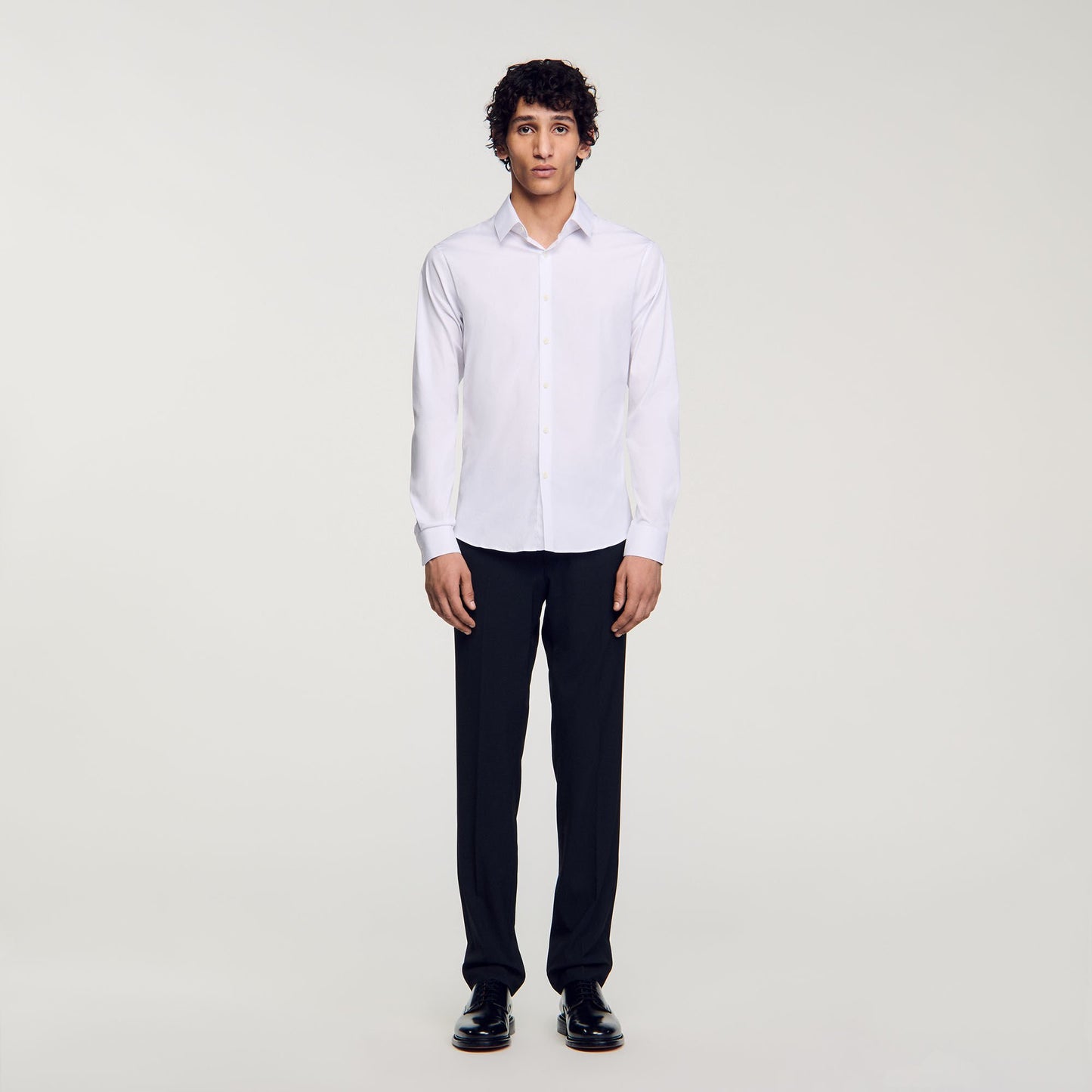 Sandro Fitted stretch cotton shirt White