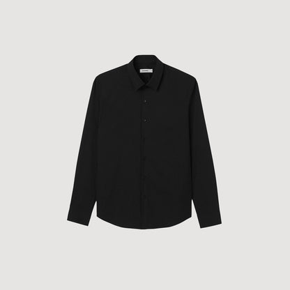 Sandro Fitted stretch cotton shirt Black