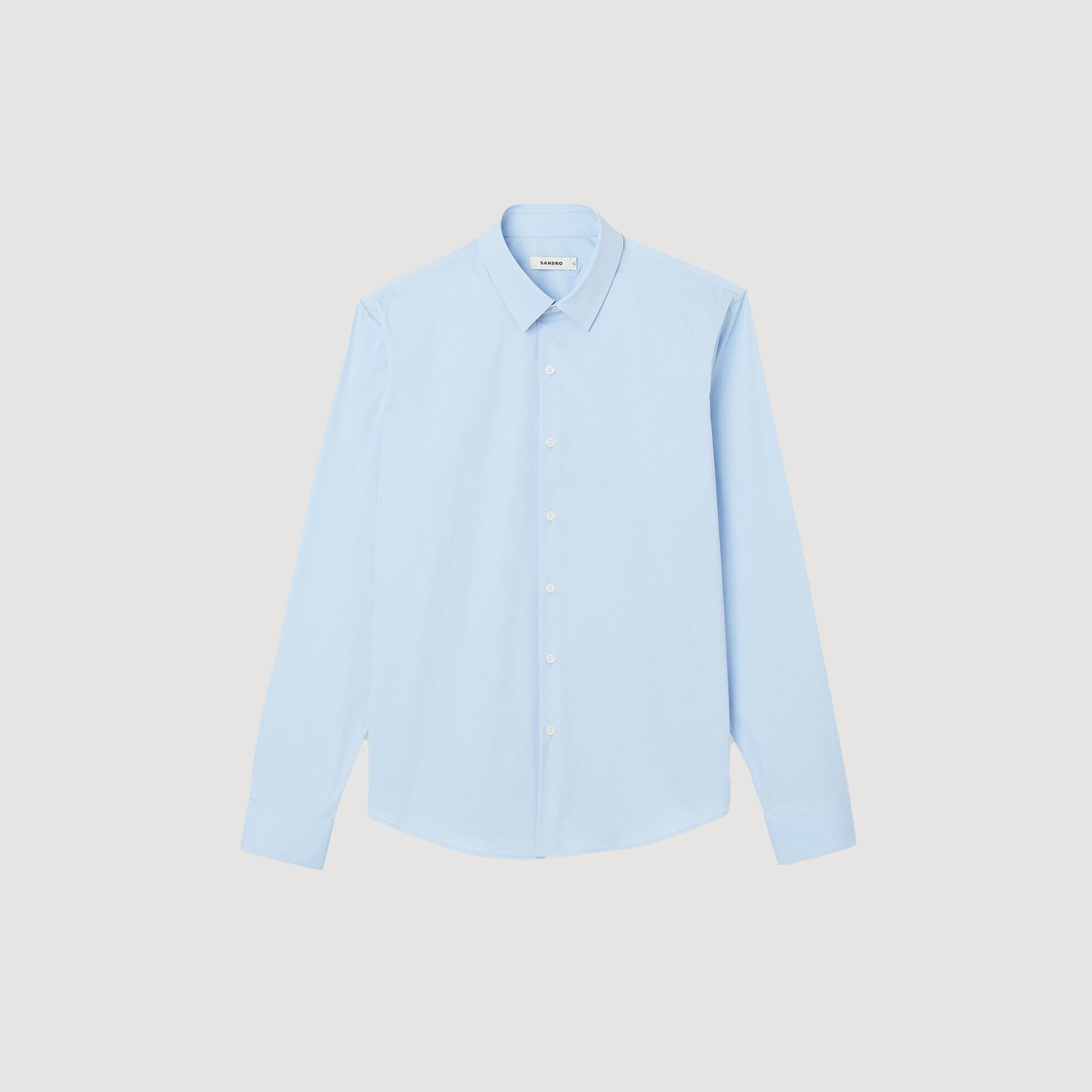 Sandro Fitted stretch cotton shirt Sky Blue