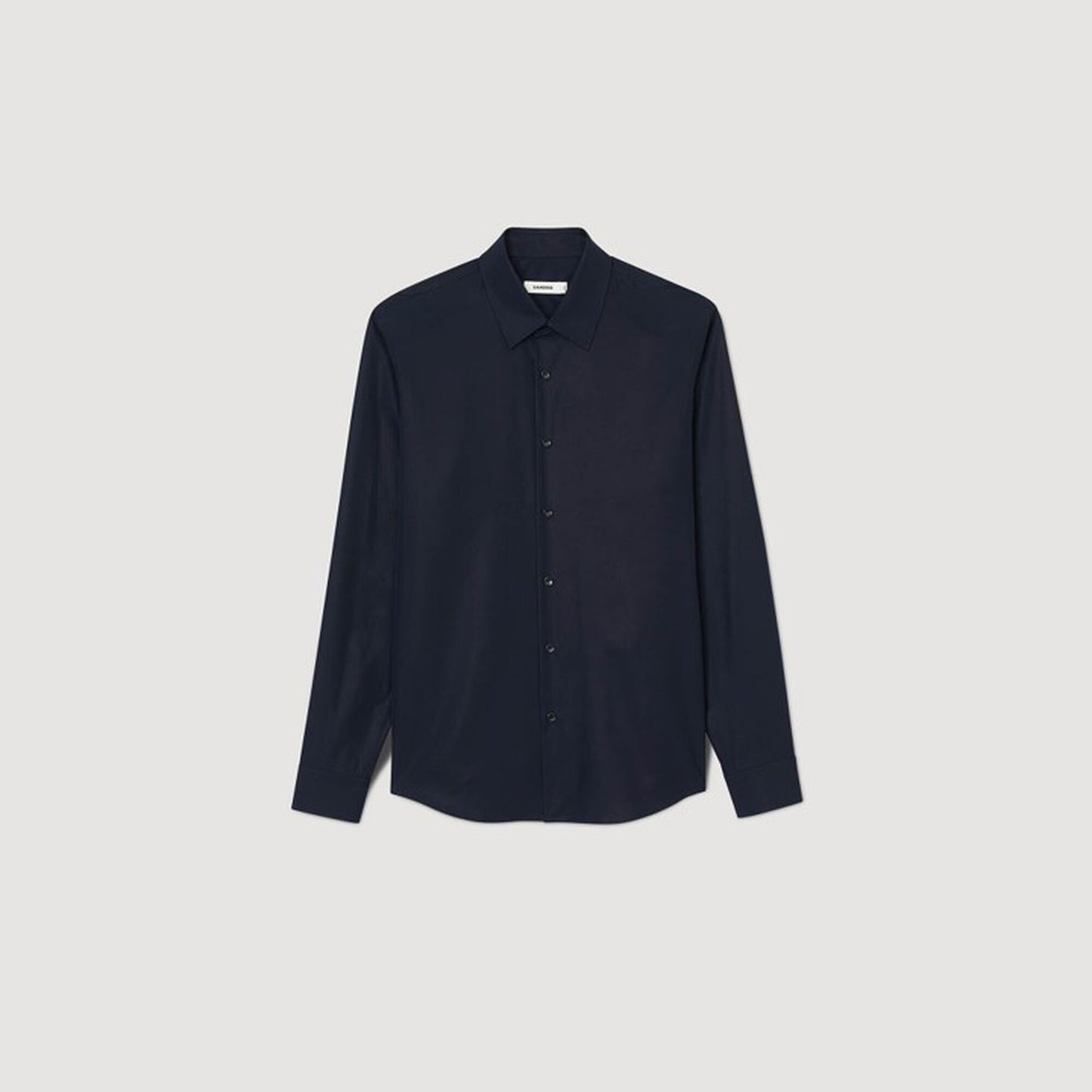 Sandro Fitted stretch cotton shirt Navy Blue
