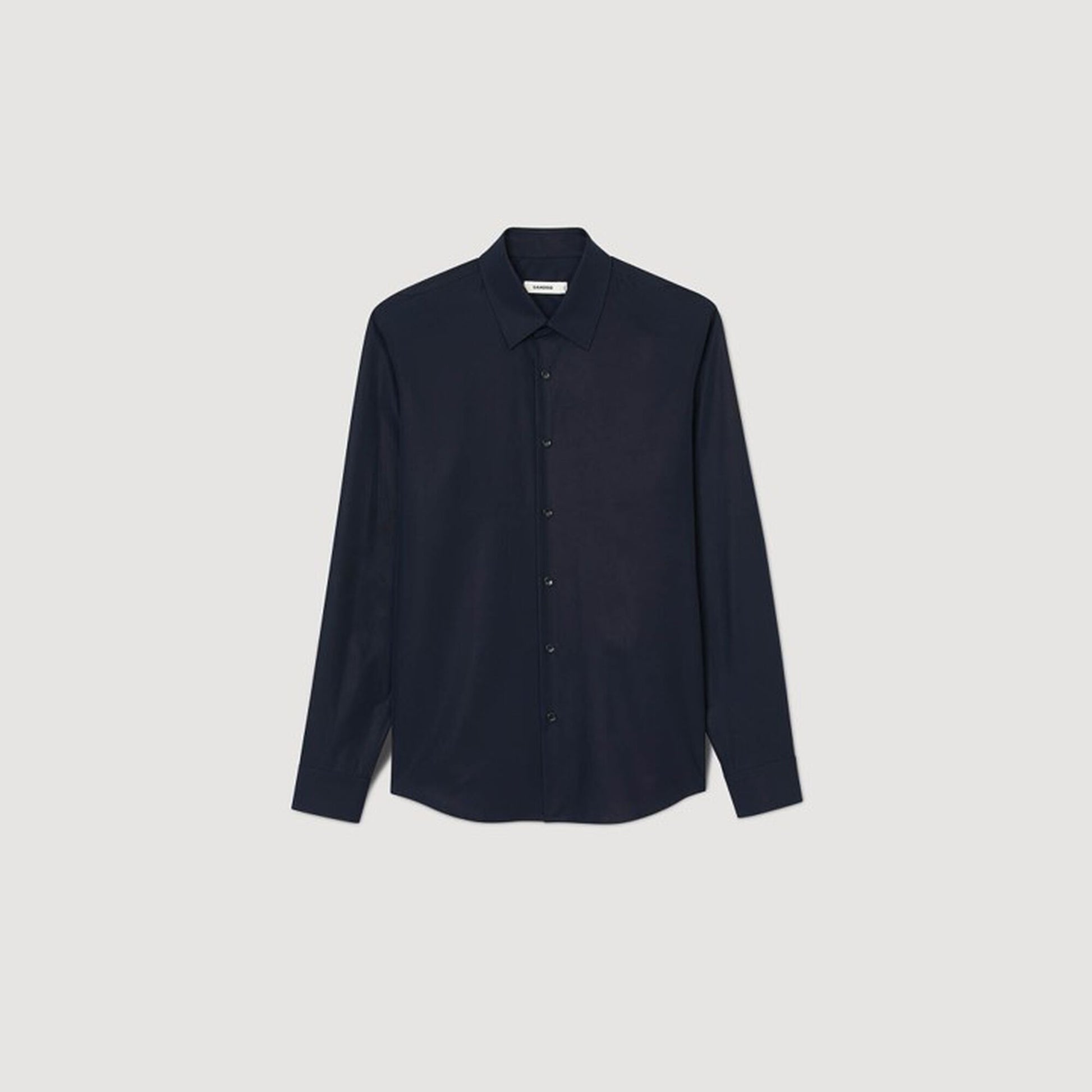 Sandro Fitted stretch cotton shirt Navy Blue