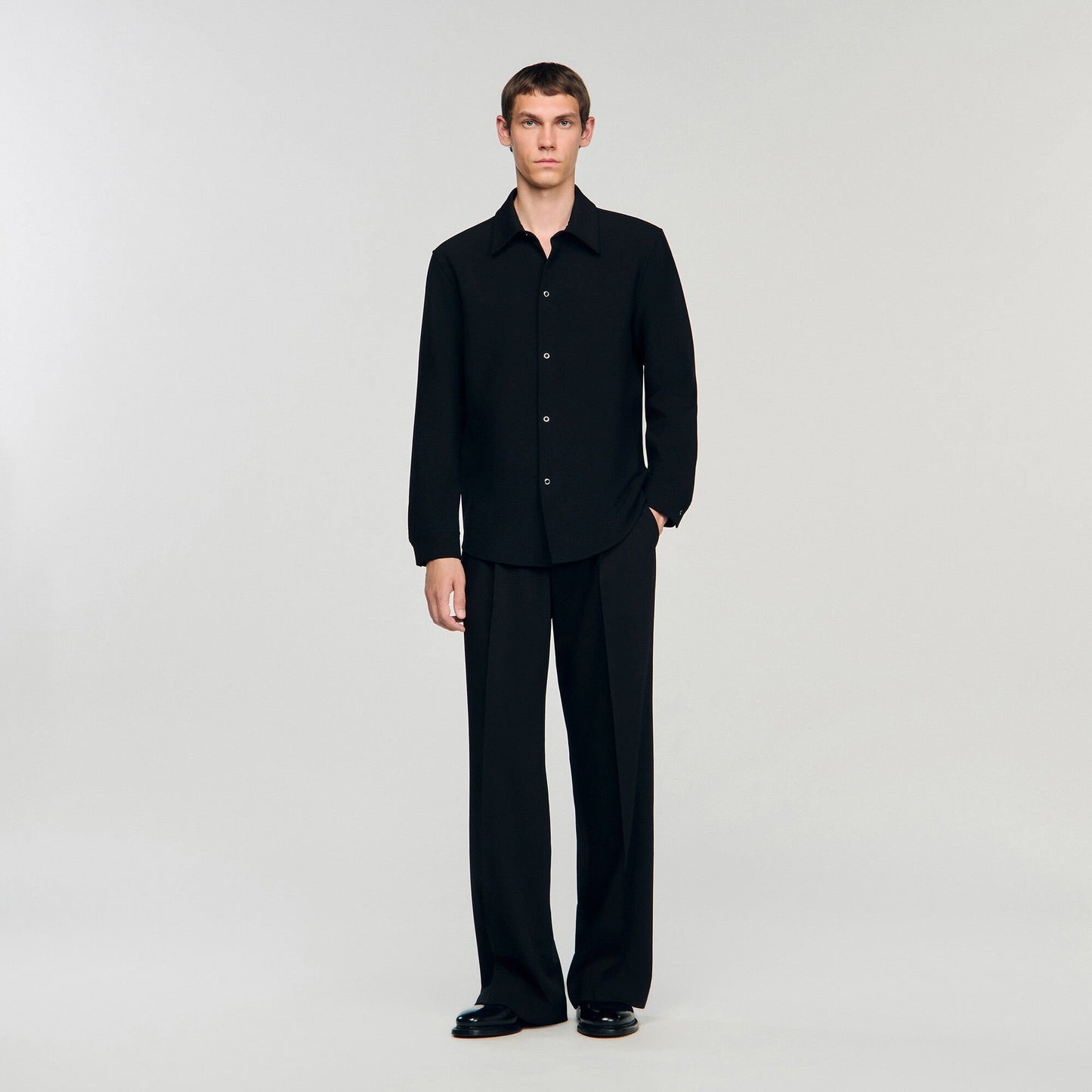 Sandro Long-sleeved jersey shirt Black