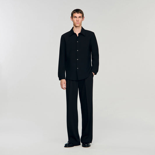 Sandro Long-sleeved jersey shirt Black
