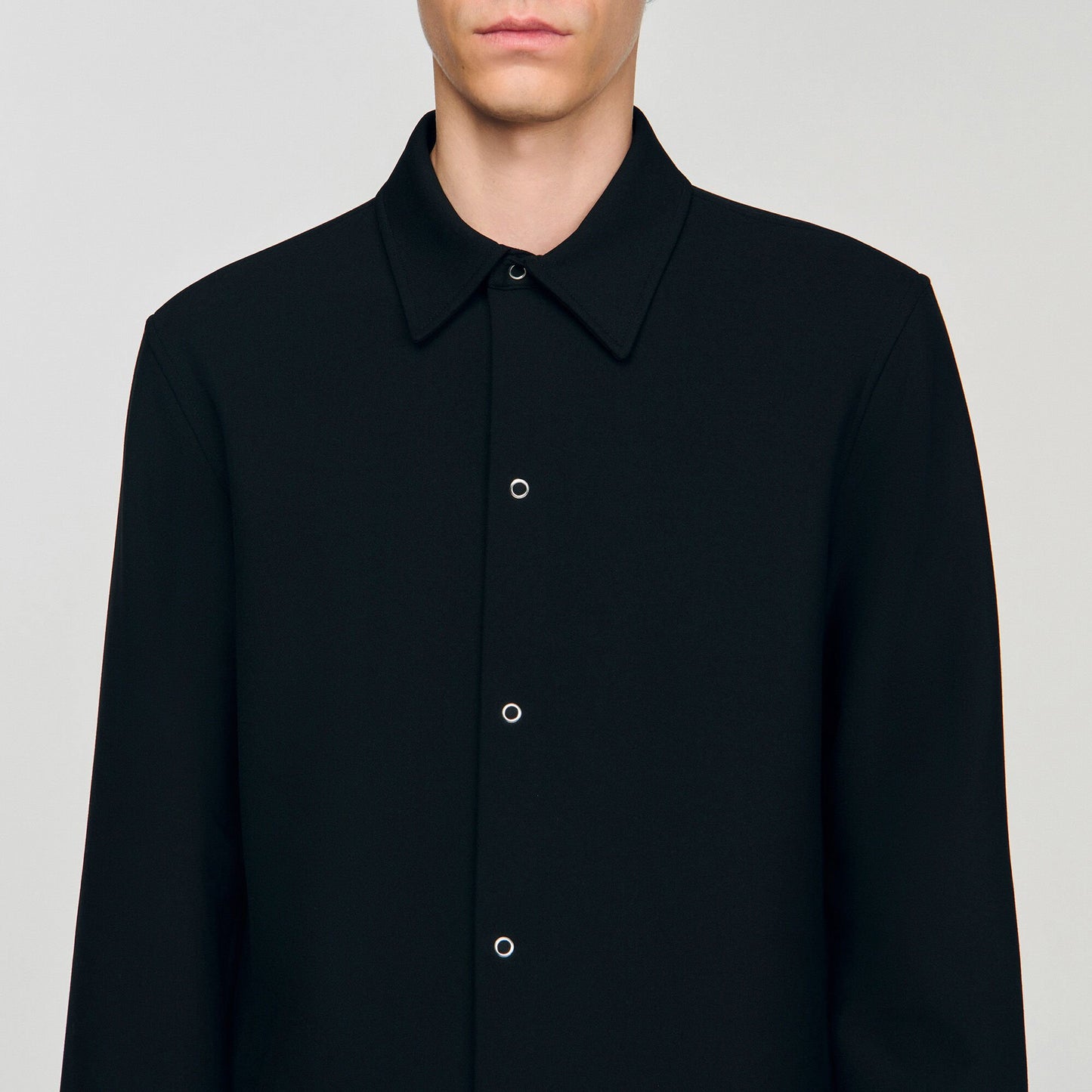 Sandro Long-sleeved jersey shirt Black