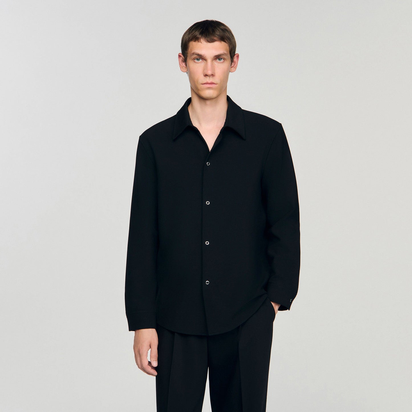 Sandro Long-sleeved jersey shirt Black