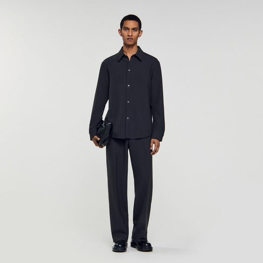 Sandro Long-sleeved jersey shirt Dark Grey