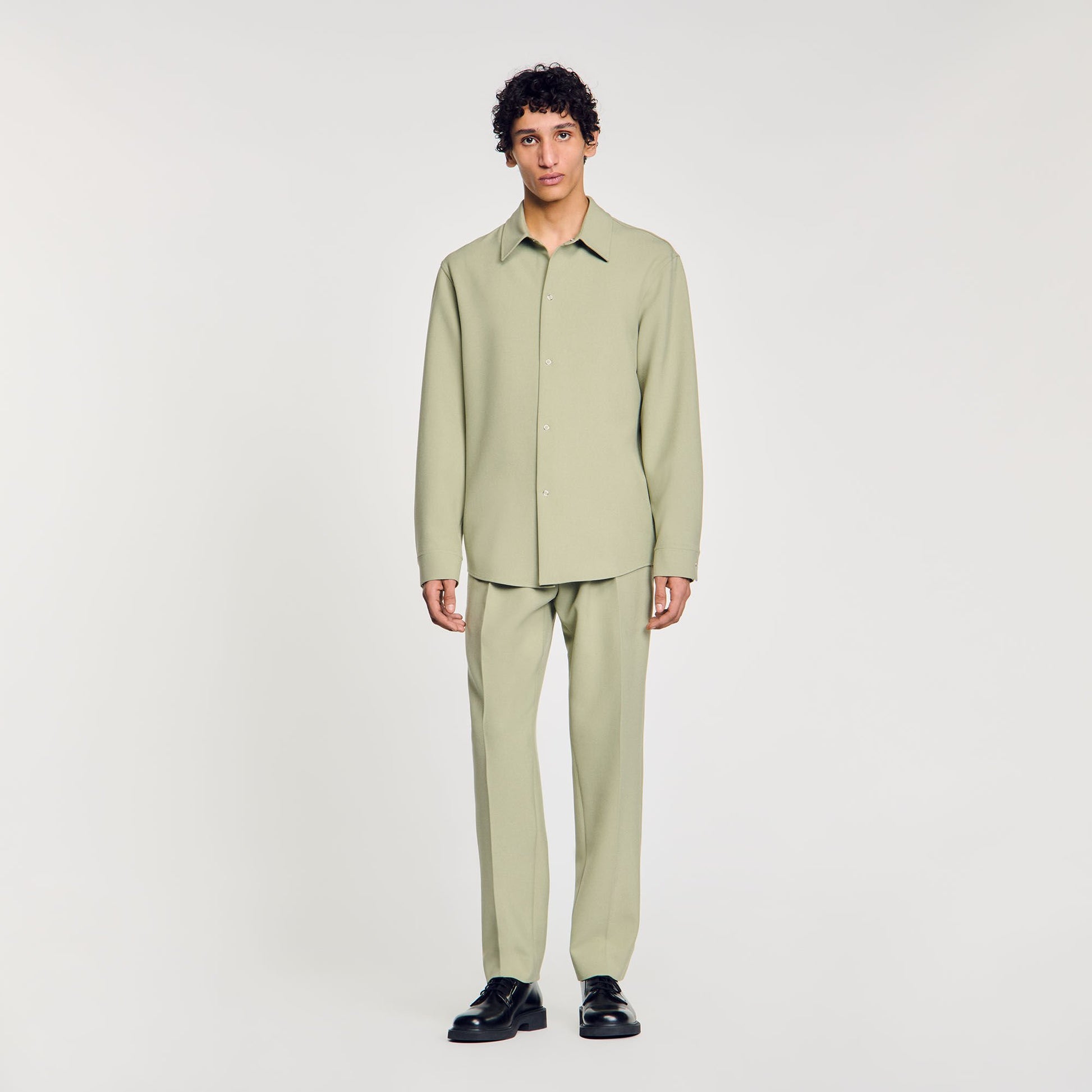 Sandro Long-sleeved jersey shirt Light Kaki.