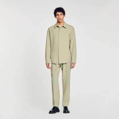 Sandro Long-sleeved jersey shirt Light Kaki.
