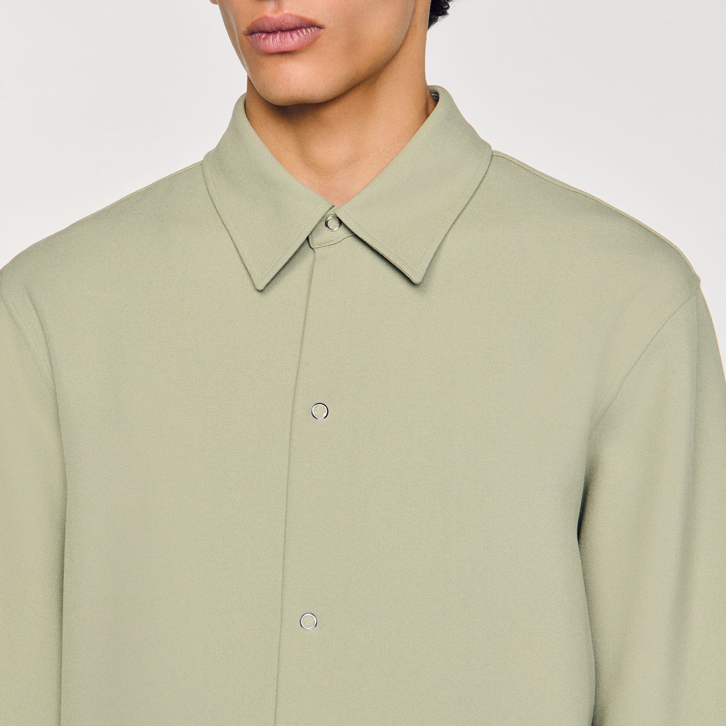 Sandro Long-sleeved jersey shirt Light Kaki.