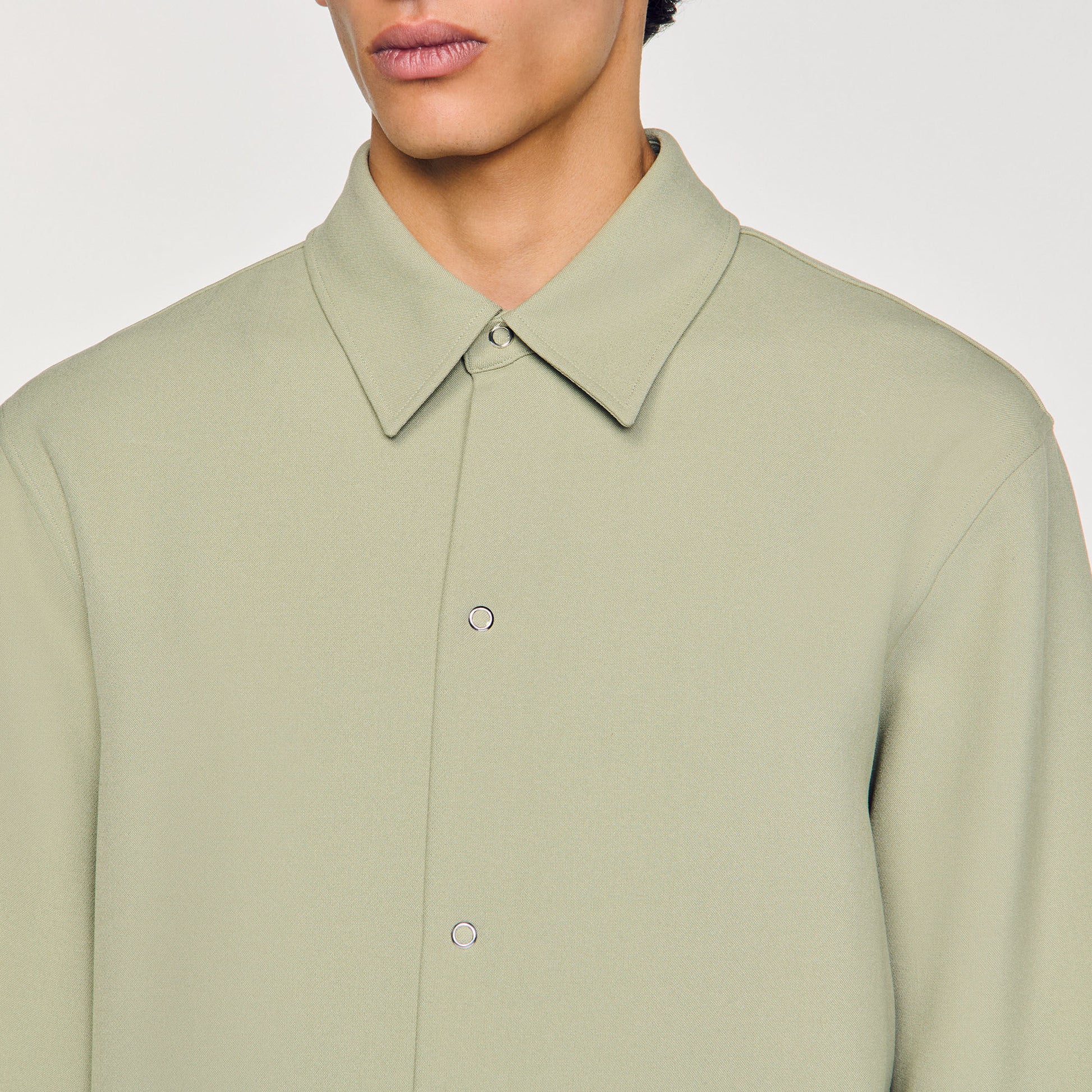 Sandro Long-sleeved jersey shirt Light Kaki.