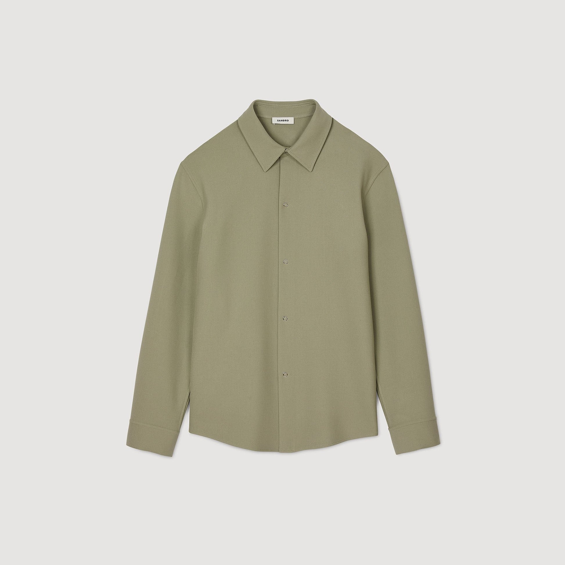 Sandro Long-sleeved jersey shirt Light Kaki.