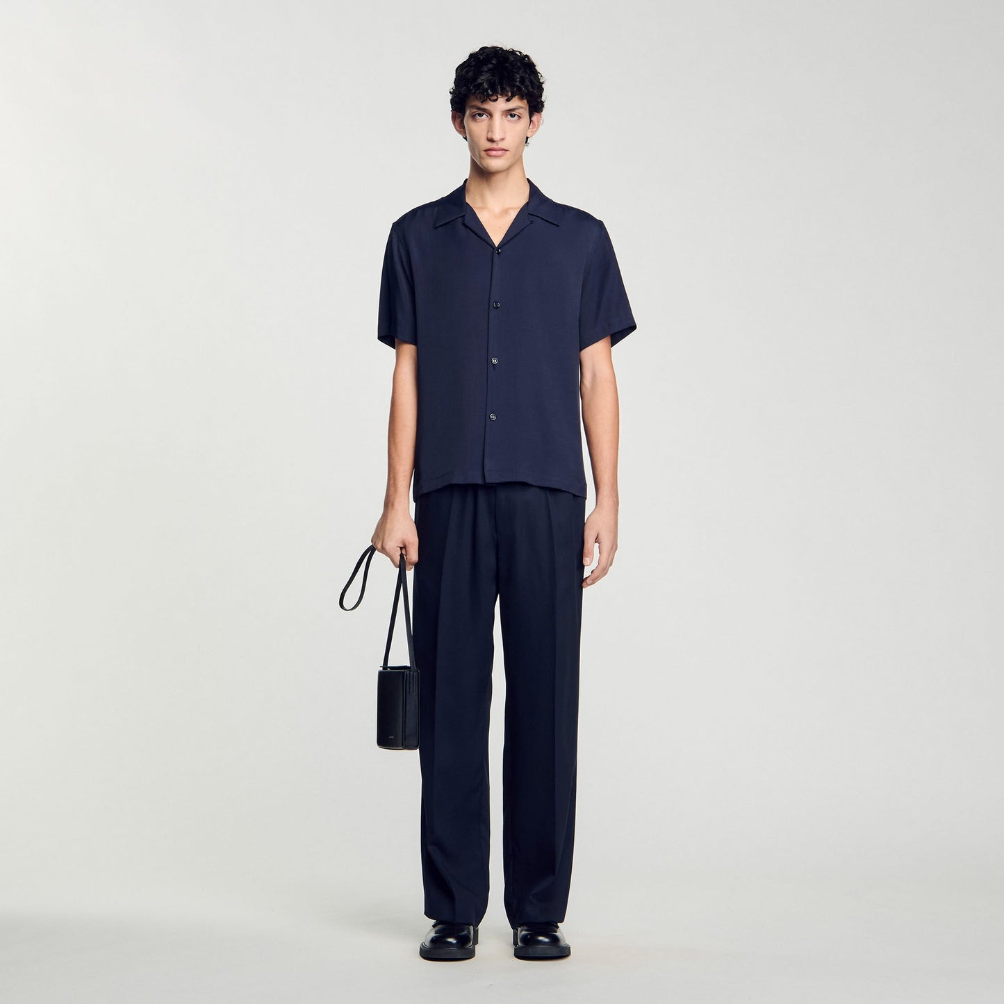 Sandro Shark collar shirt Midnight Blue