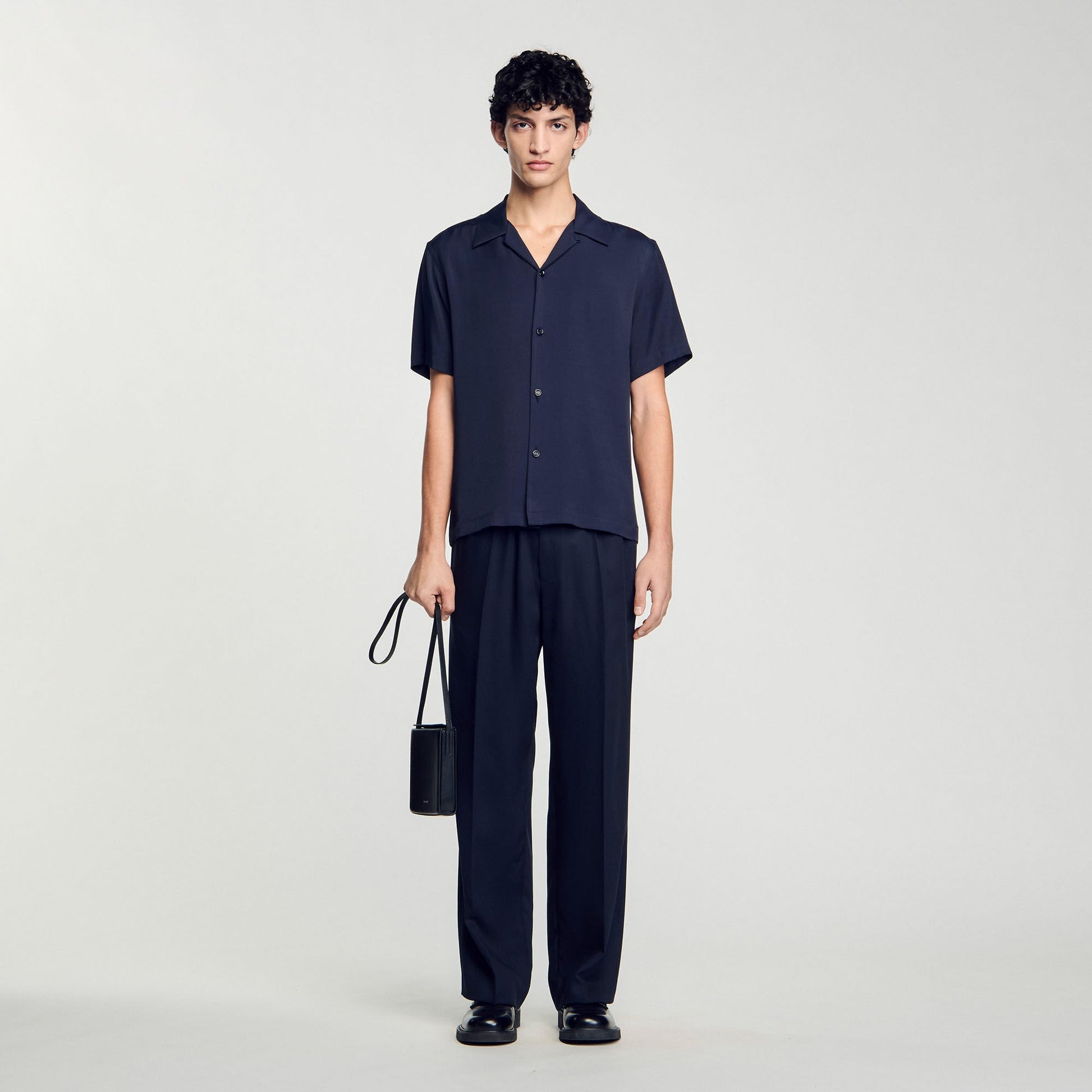 Sandro Shark collar shirt Midnight Blue