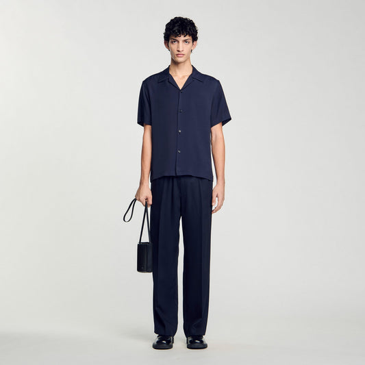 Sandro Shark collar shirt Midnight Blue
