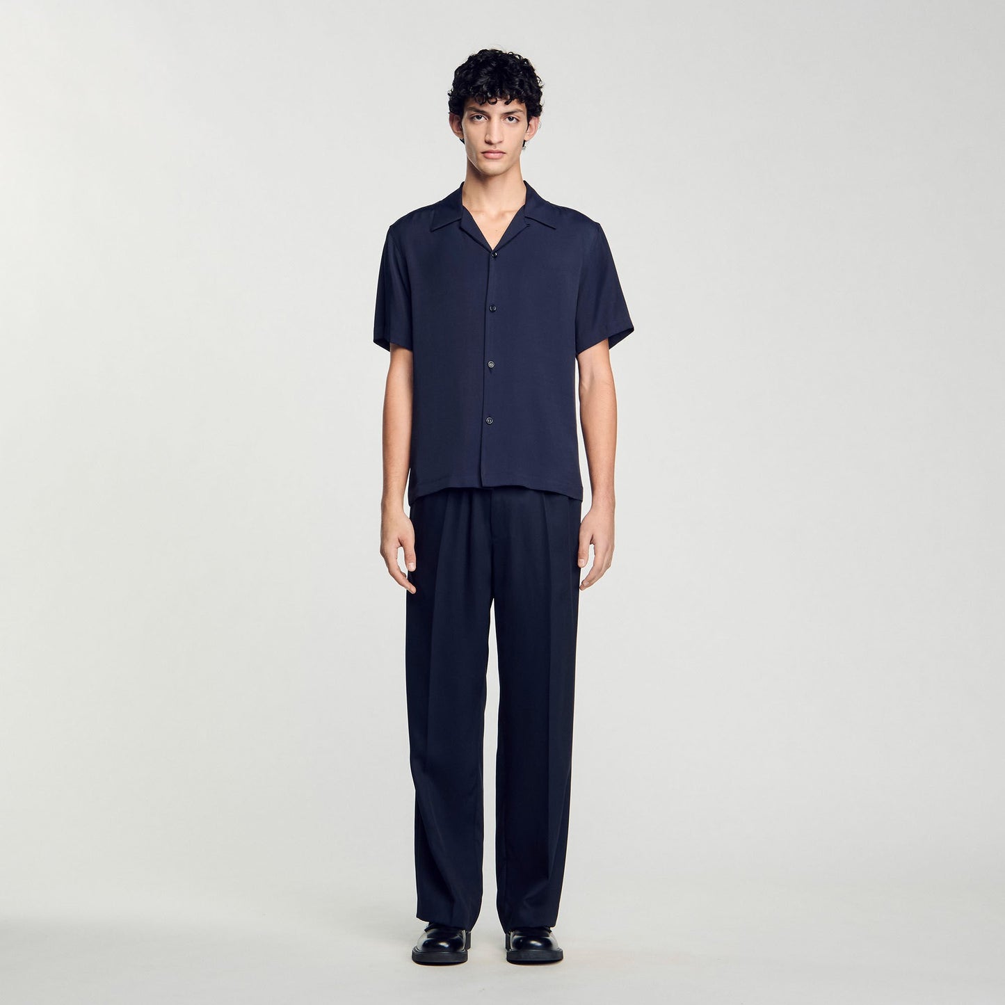 Sandro Shark collar shirt Midnight Blue