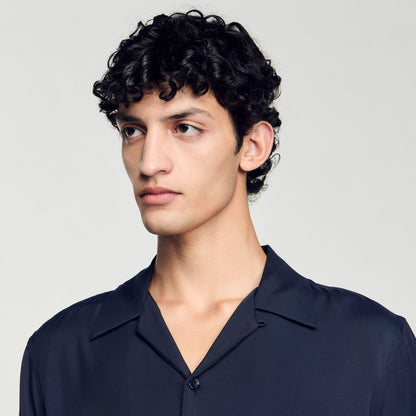 Sandro Shark collar shirt Midnight Blue